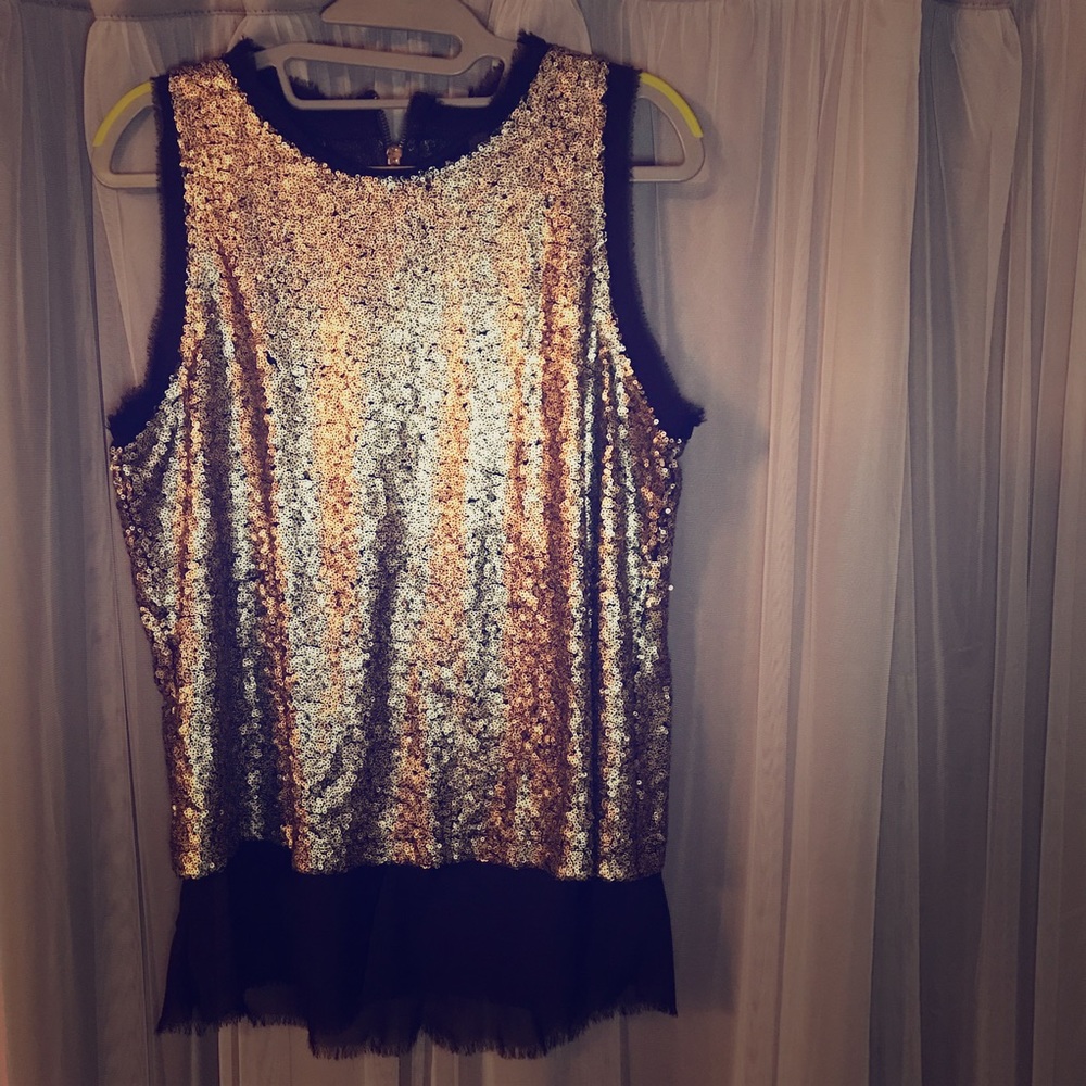 Black & Gold Sequin Tank